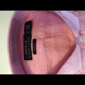 Polo RL beautiful pink linen long sleeve shirt NEW